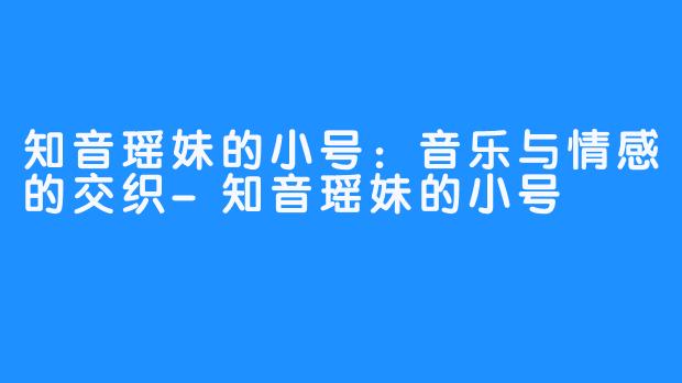 知音瑶妹的小号：音乐与情感的交织-知音瑶妹的小号